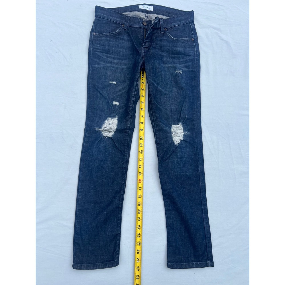 James Jeans Neo Beau Distressed Slim Boyfriend Jeans Dark Wash Size 27